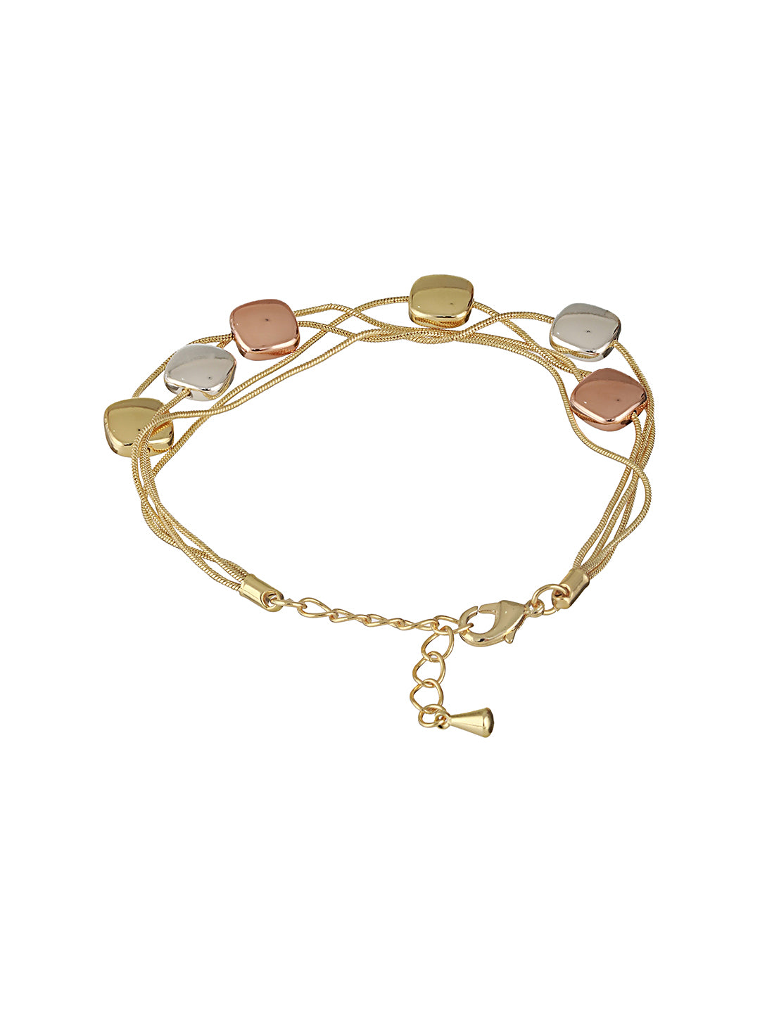 Anti-tarnish 18k Gold Plated Chunky Charm Stack Link Chain Bracelet