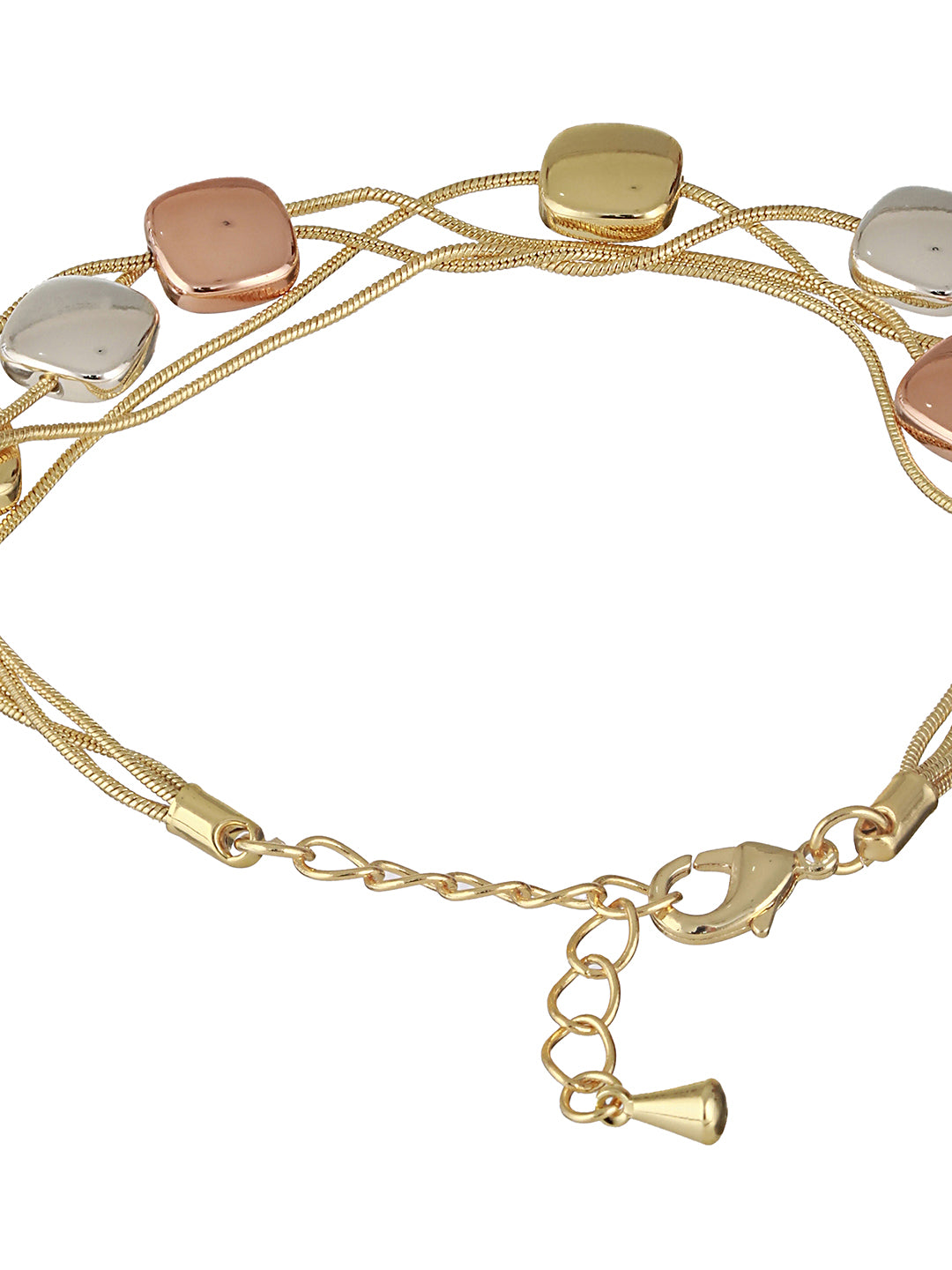 Anti-tarnish 18k Gold Plated Chunky Charm Stack Link Chain Bracelet