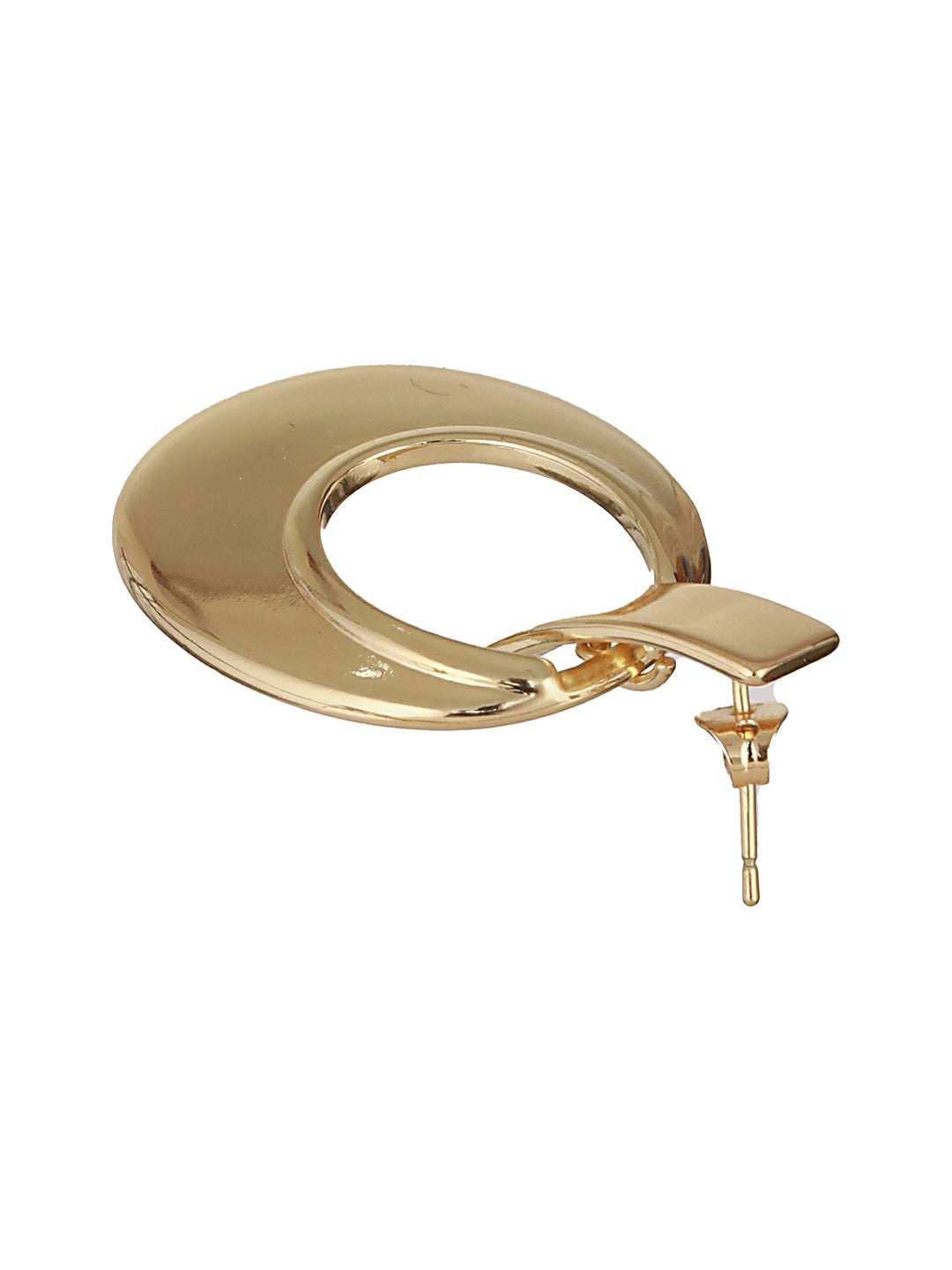 Anti-Tarnish Gold  Toned Bold Statement Elliptical Earrings