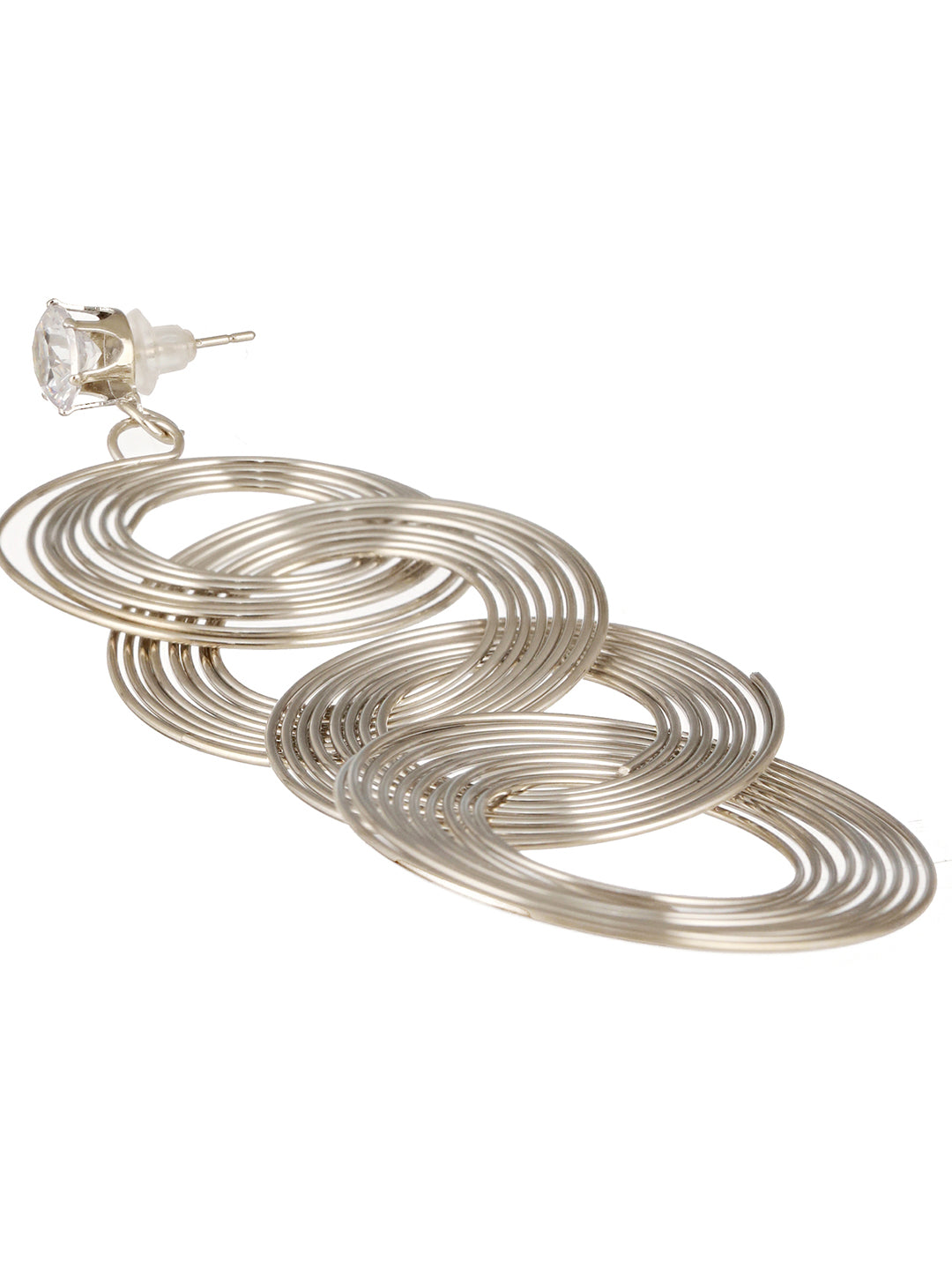 Anti-Tarnish Silver Plated Circular Drop Earrings