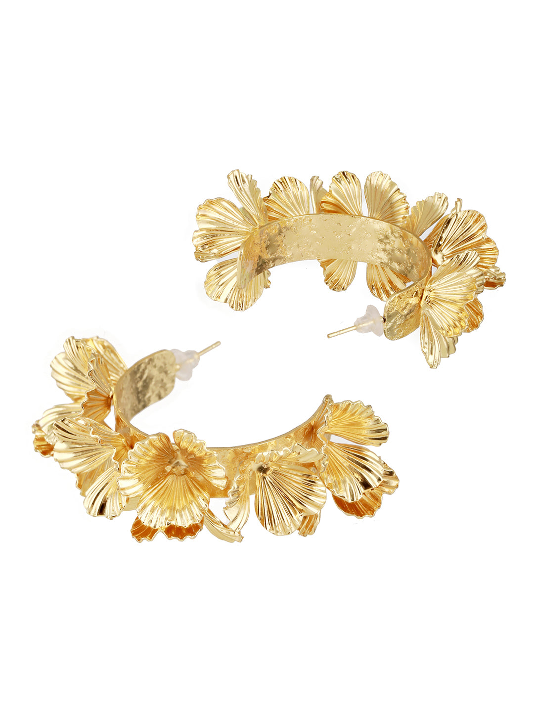 Anti-Tarnish Gold Plated Quirky  Statement Hoops Earrings