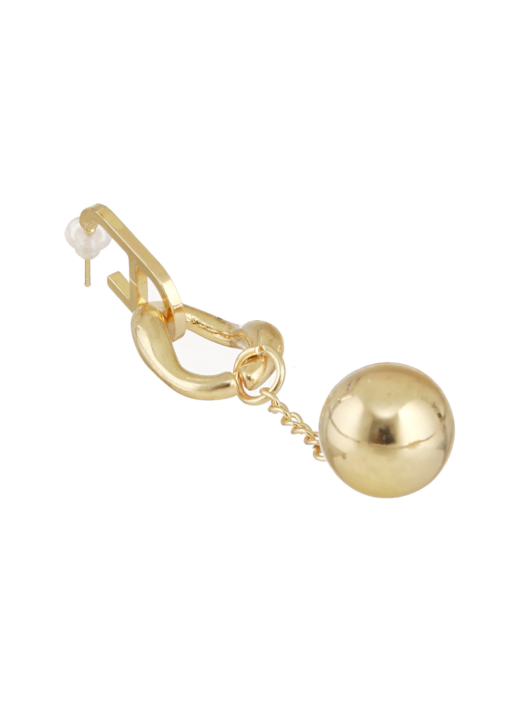 Anti-Tarnish Gold Plated Rope Ball Drop Earrings