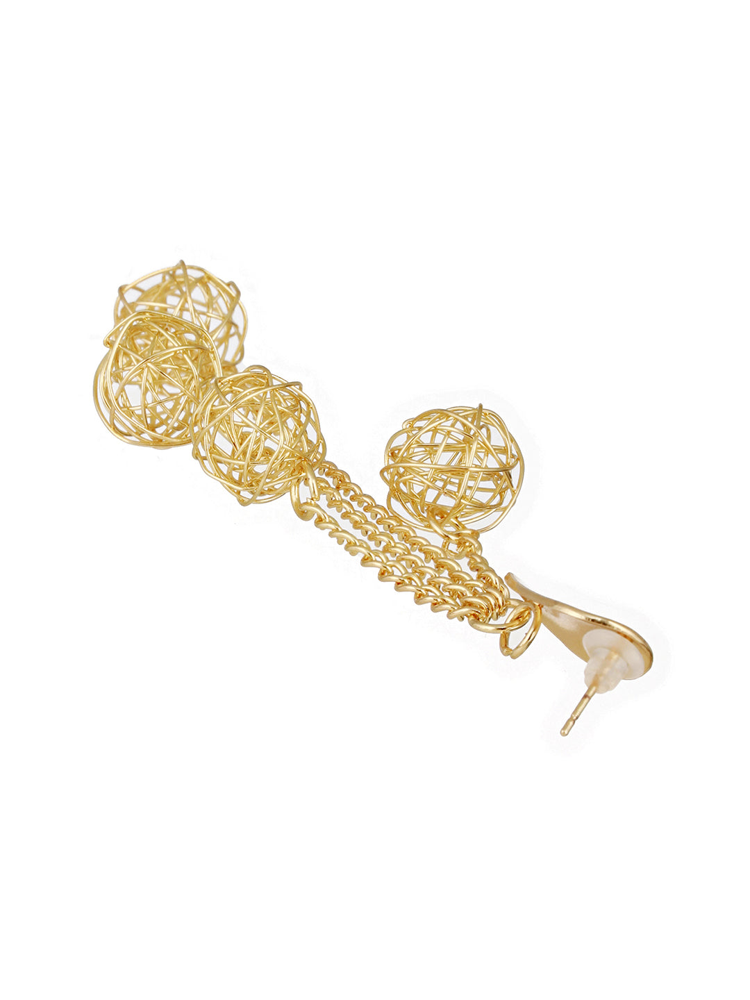 Anti-Tarnish Gold Plated Mesh Ball Drop Dangler Earrings