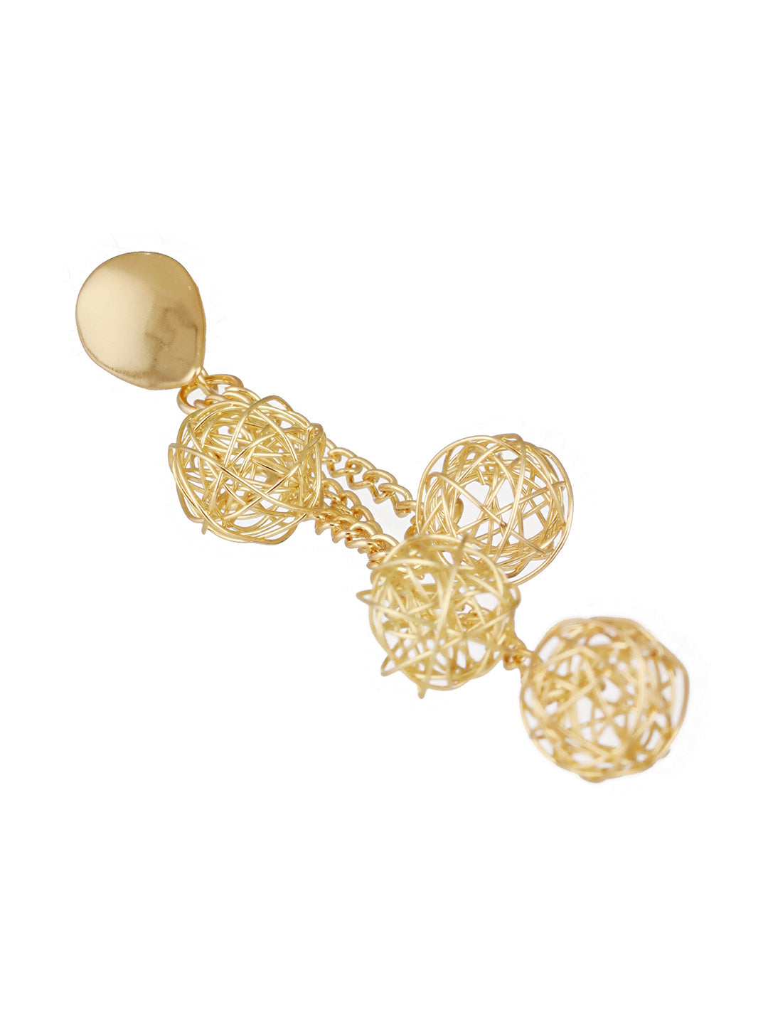 Anti-Tarnish Gold Plated Mesh Ball Drop Dangler Earrings