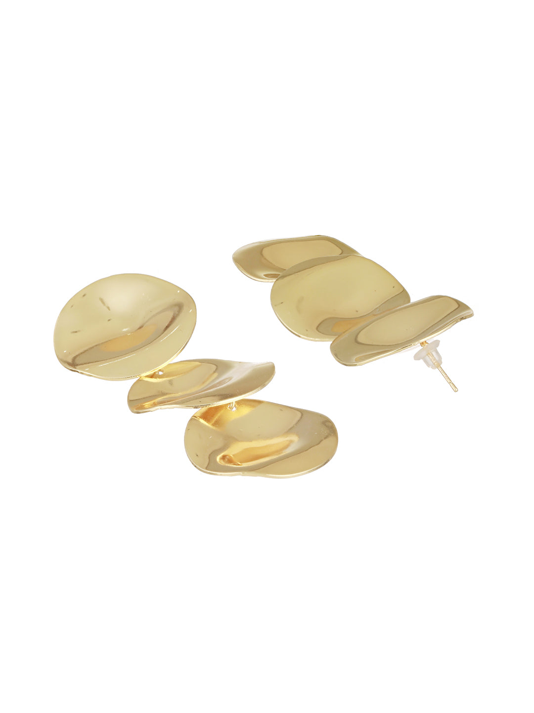 Anti-Tarnish Gold Plated Hammered Statement Dropdown Earrings
