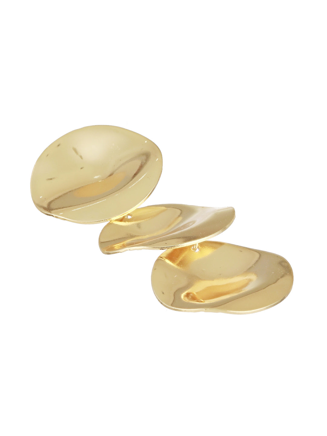 Anti-Tarnish Gold Plated Hammered Statement Dropdown Earrings