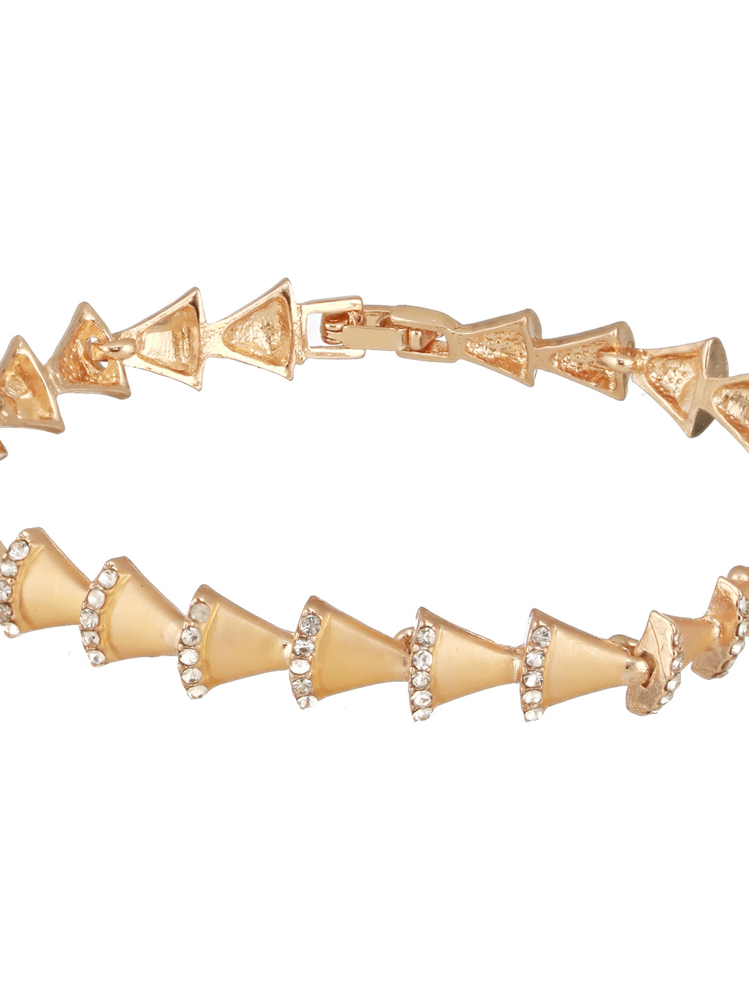 Anti-Tarnish 18k Gold Plated AD Studded Statement Link Combo Jewellery Set