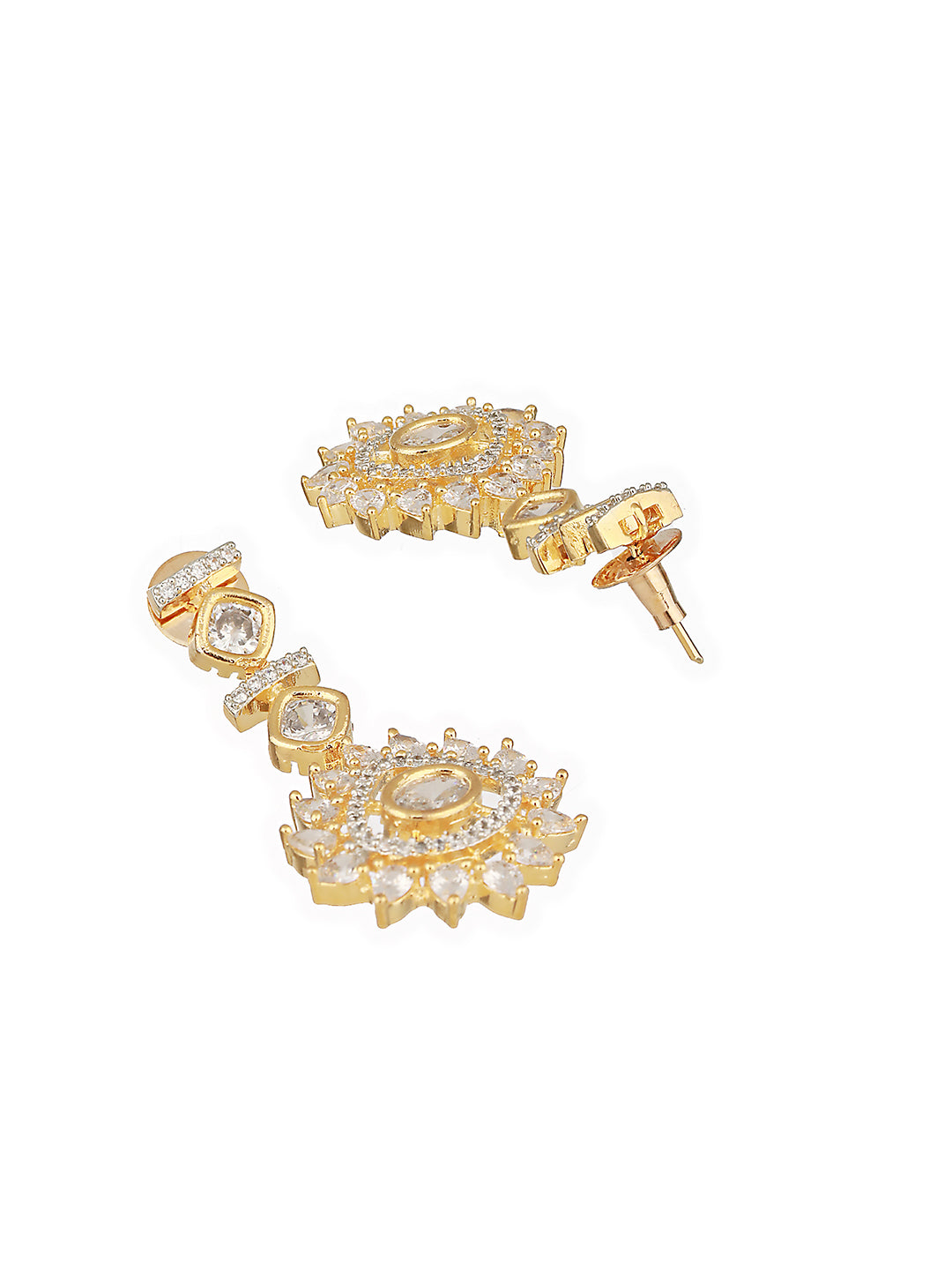 Gold Toned AD Studded Star Shaped Minimal Jewellery Set