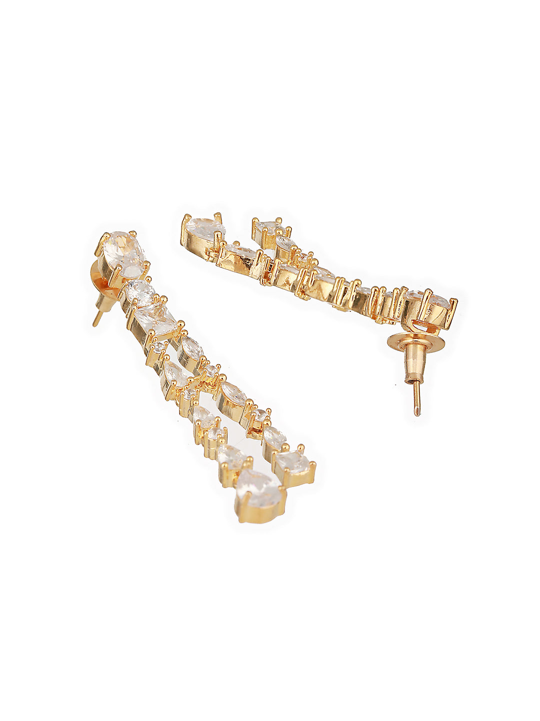 Gold Toned AD Studded Layered Minimal jewellery Set