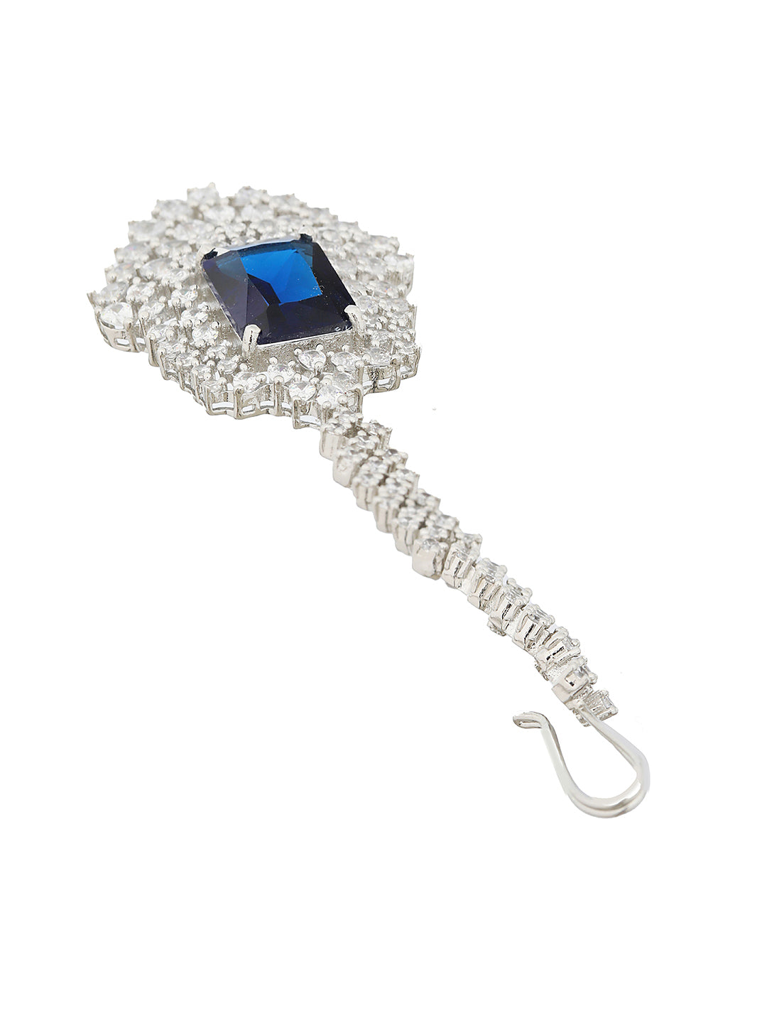 Silver Plated Blue AD Studded Kiara Advani Inspired Choker Jewellery Set