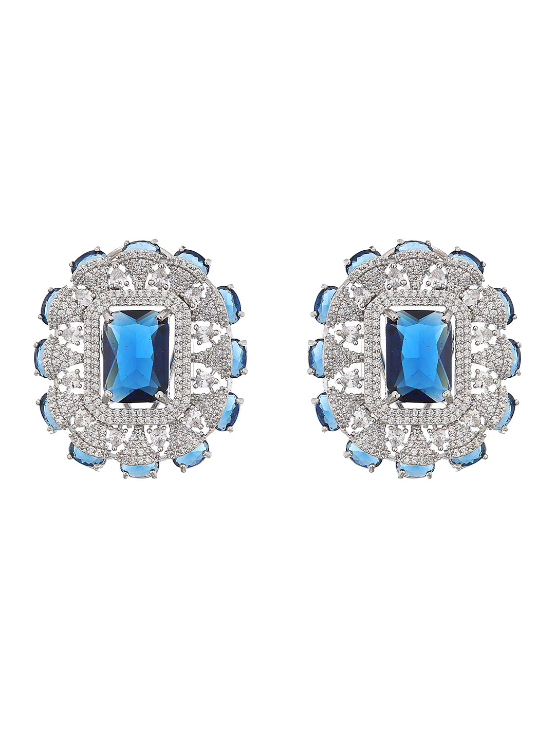 Silver Plated Blue AD Studded Kiara Advani Inspired Choker Jewellery Set