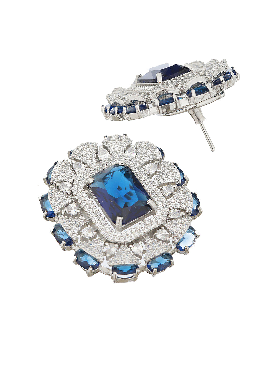 Silver Plated Blue AD Studded Kiara Advani Inspired Choker Jewellery Set