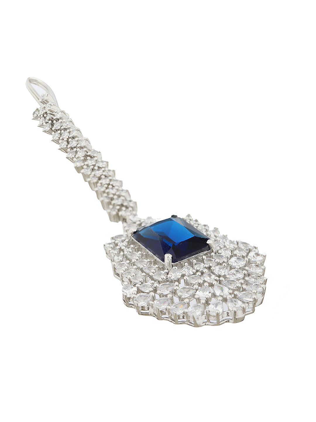 Silver Plated Blue AD Studded Kiara Advani Inspired Choker Jewellery Set