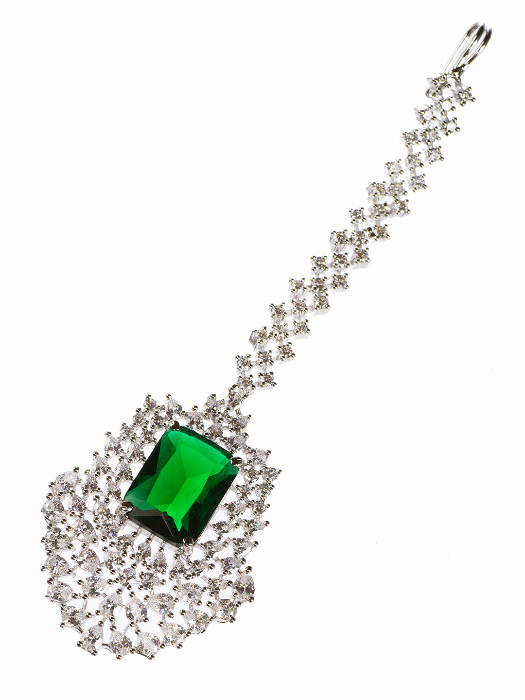 Silver Plated Green AD Studded Kiara Advani Inspired Choker Jewellery Set