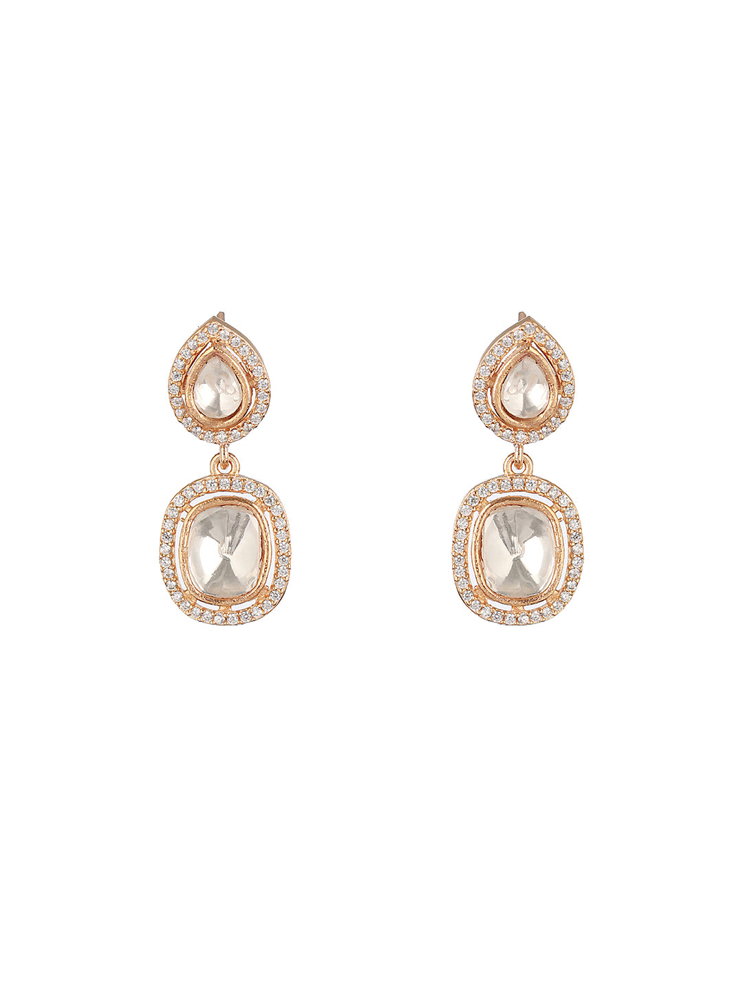Gold Toned Original Kundan Minimal drop Earring