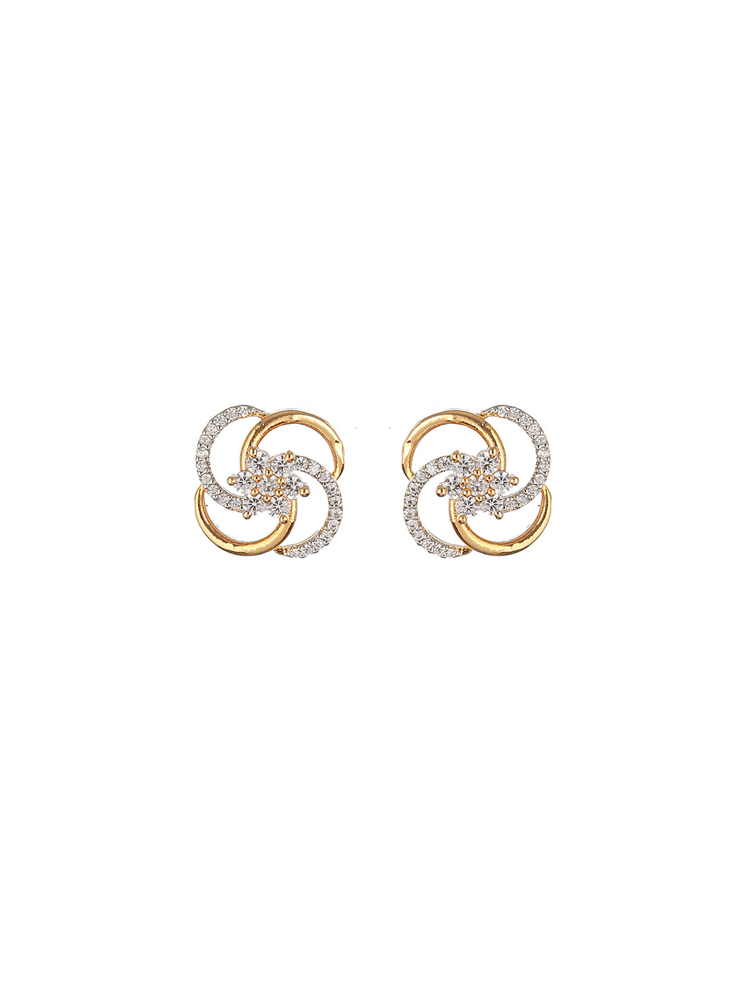 Gold Plated CZ Minimal Office Wear Studds Earring