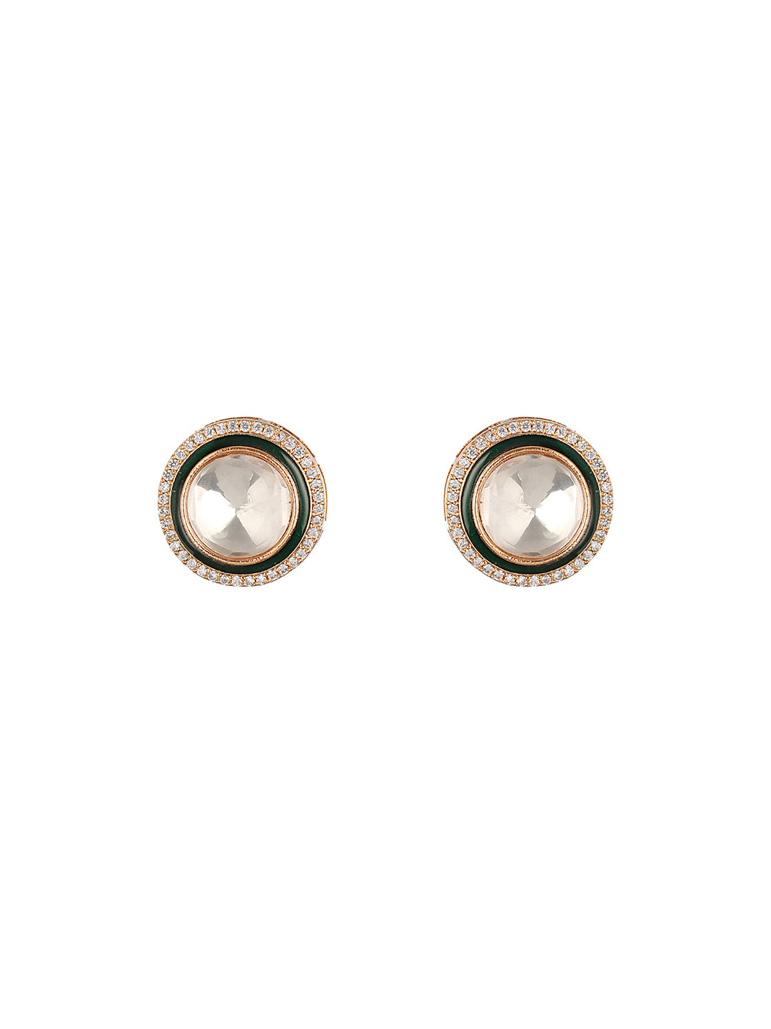 Gold Plated Original Kundan Studded Minimal Officewear Studds Earring