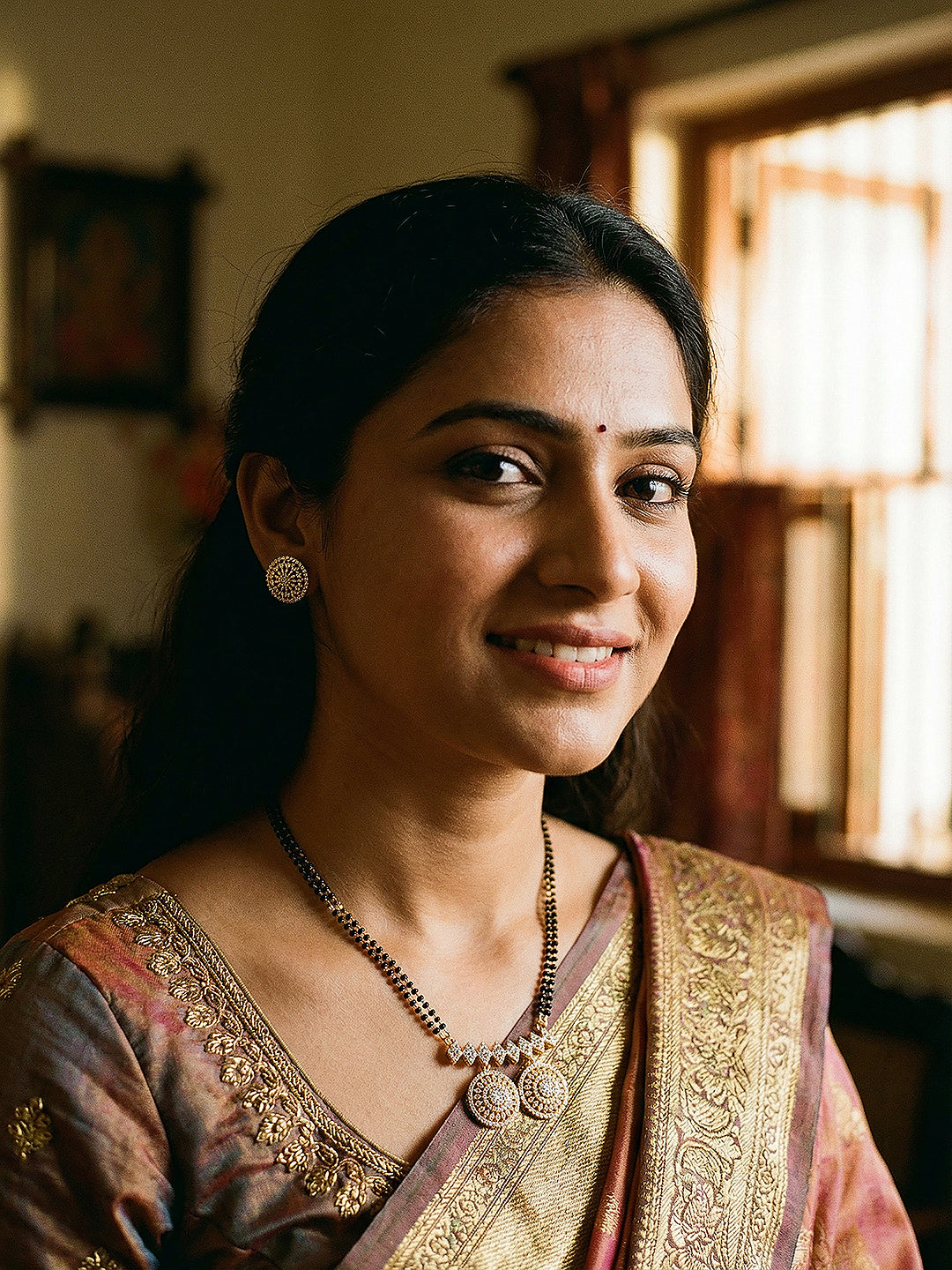 Gold Plated Zircon Studded Elegant Designer Mangalsutra Jewellery Set