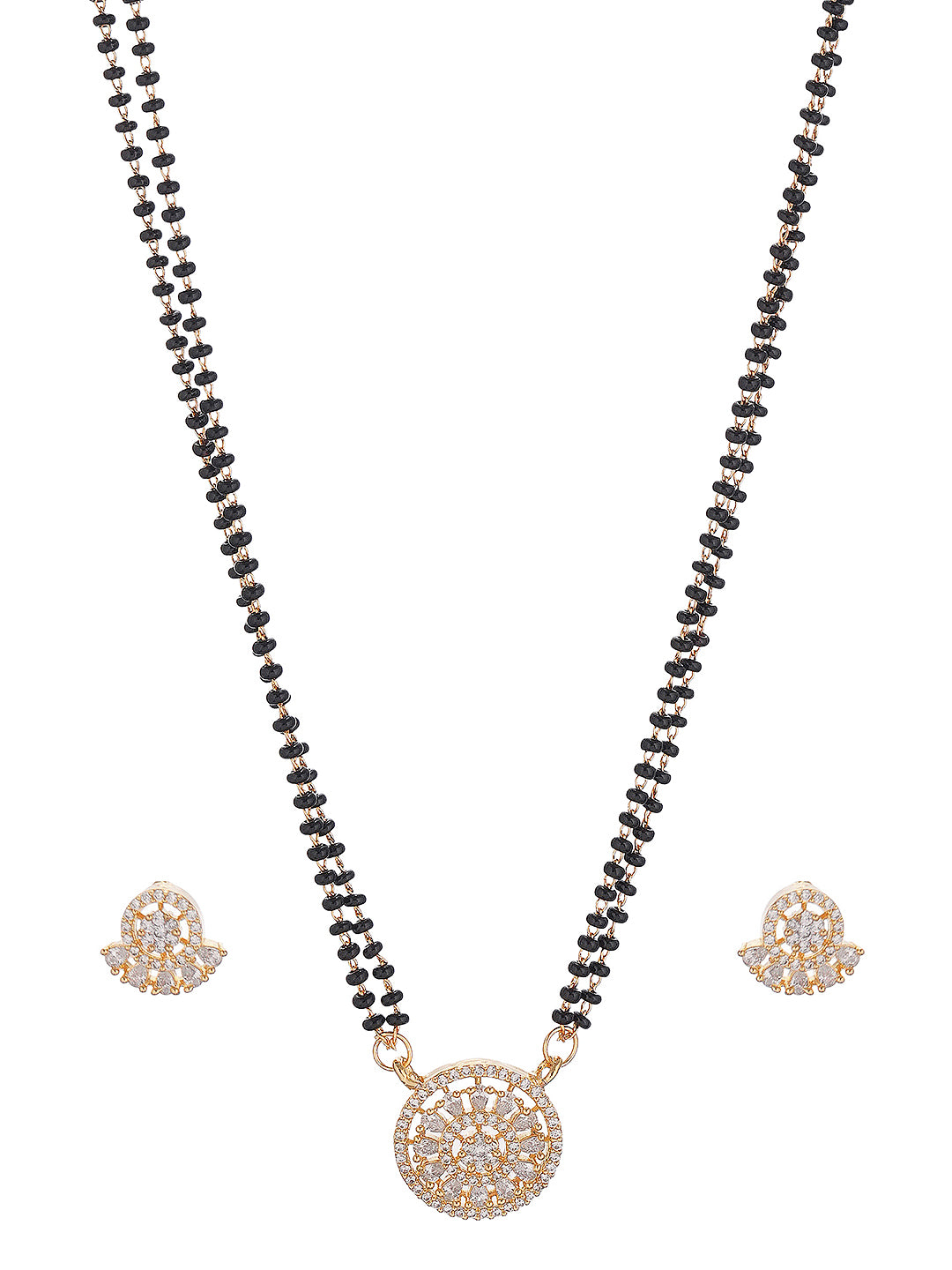 Gold Toned AD Zircon Studded Minimal Elegant Mangalsutra jewellery Set