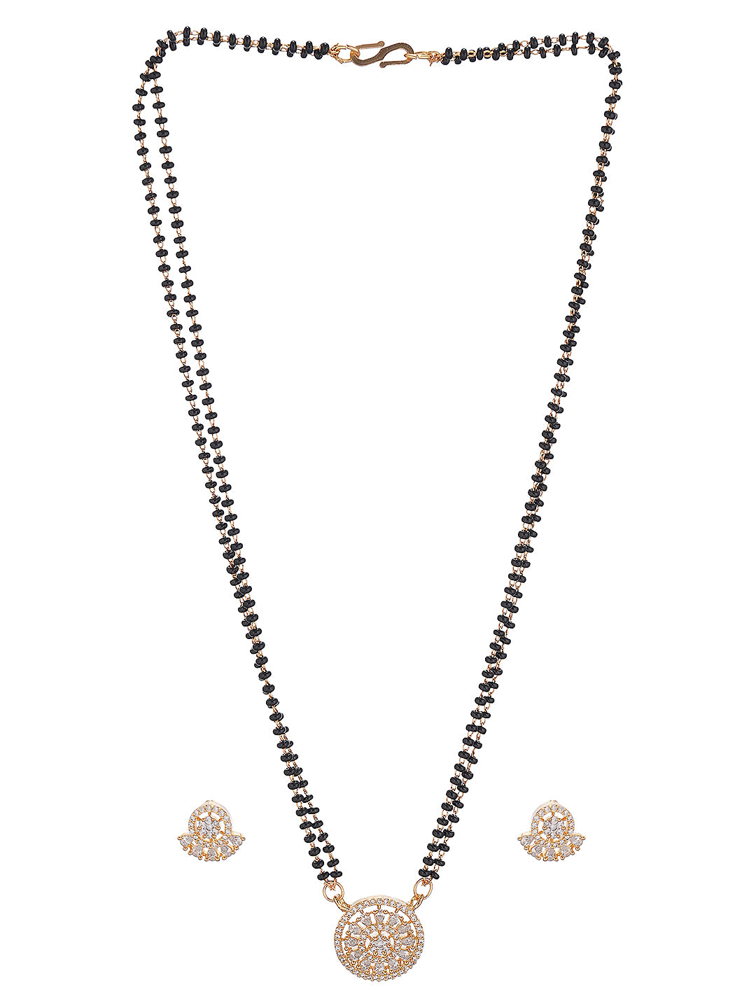 Gold Toned AD Zircon Studded Minimal Elegant Mangalsutra jewellery Set