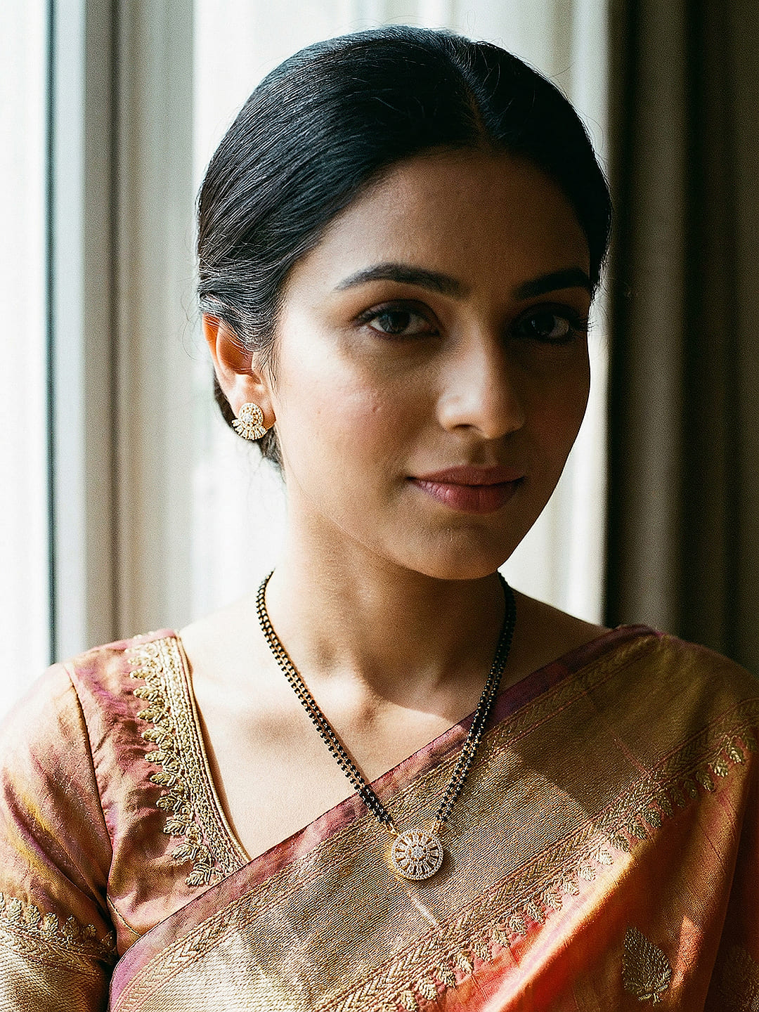 Gold Toned AD Zircon Studded Minimal Elegant Mangalsutra jewellery Set