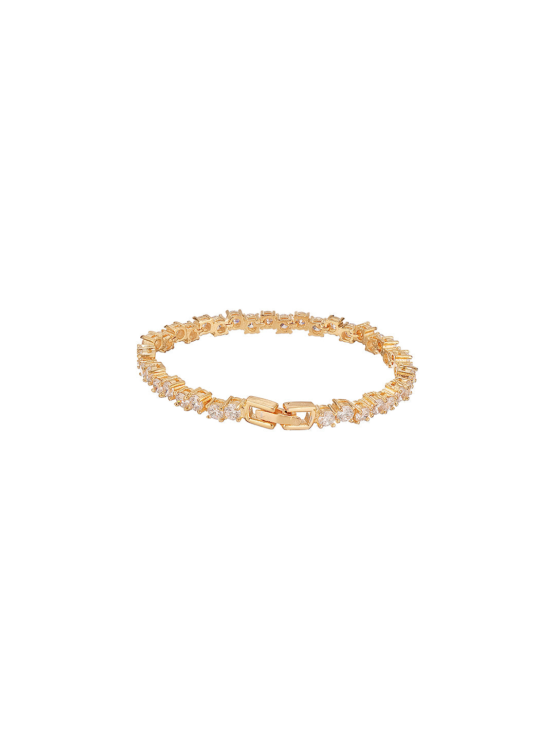 Gold Plated AD Zircon Minimal Trendy Wraparound Tennis Bracelet