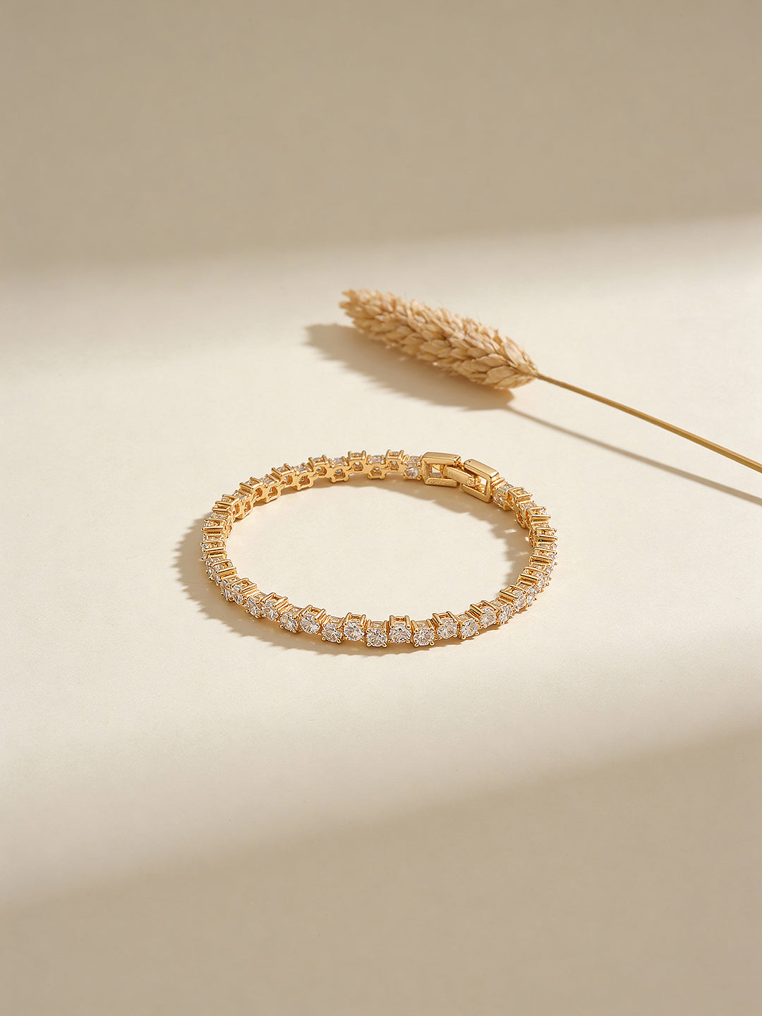 Gold Plated AD Zircon Minimal Trendy Wraparound Tennis Bracelet