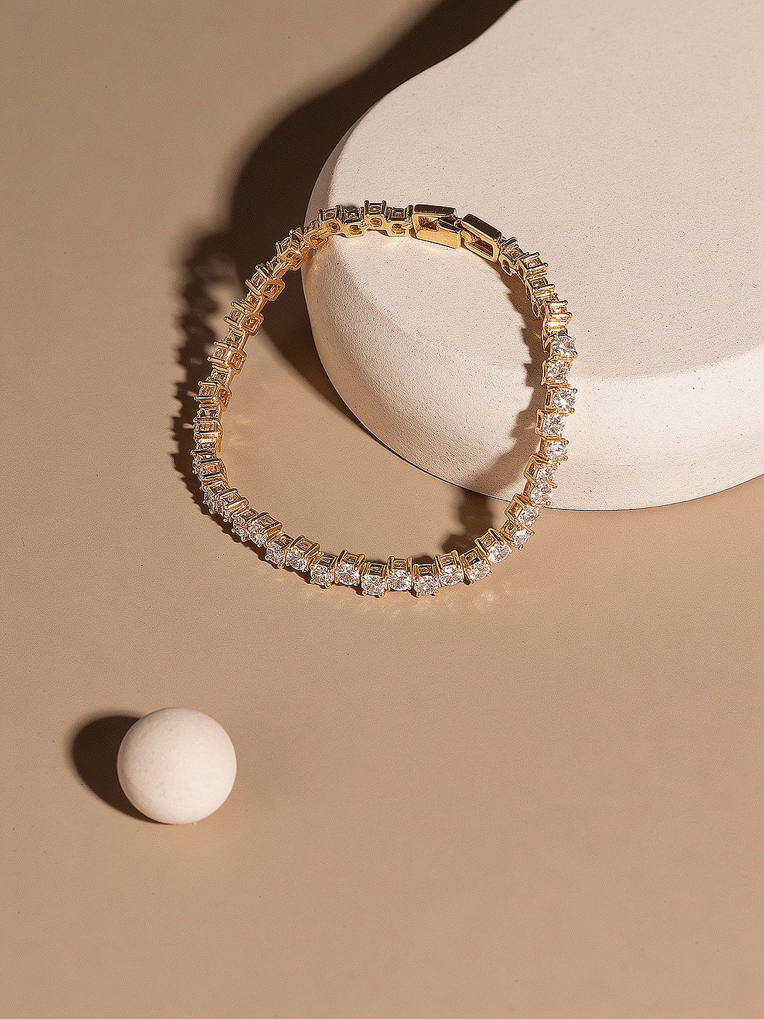 Gold Plated AD Zircon Minimal Trendy Wraparound Tennis Bracelet