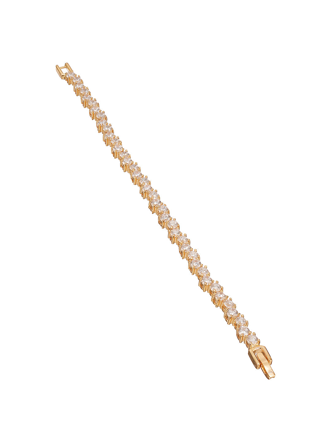 Gold Plated AD Zircon Minimal Trendy Wraparound Tennis Bracelet