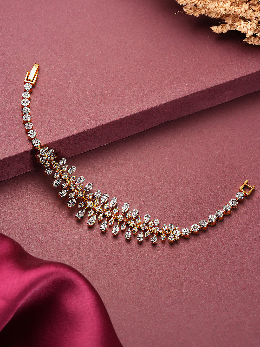 Gold Plated AD Minimal Designer Wraparound Bracelet