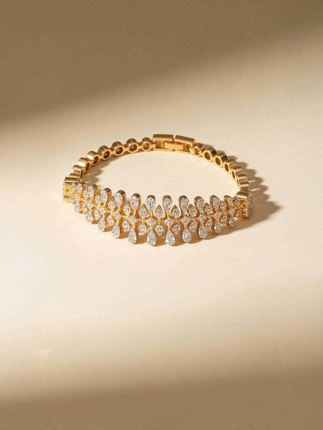 Gold Plated AD Minimal Designer Wraparound Bracelet