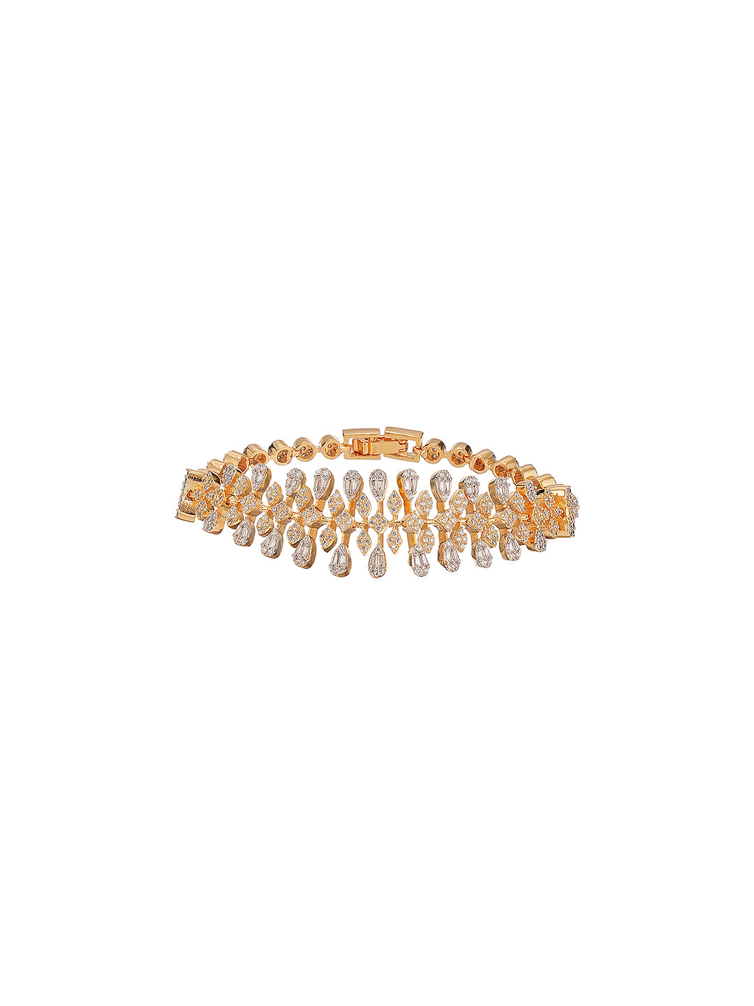Gold Plated AD Minimal Designer Wraparound Bracelet
