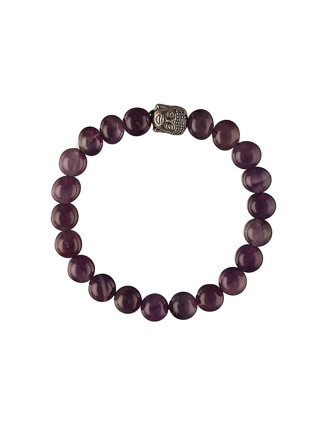 Natural Amethyst Stone Bead Bracelet for Positive Energy & Balance