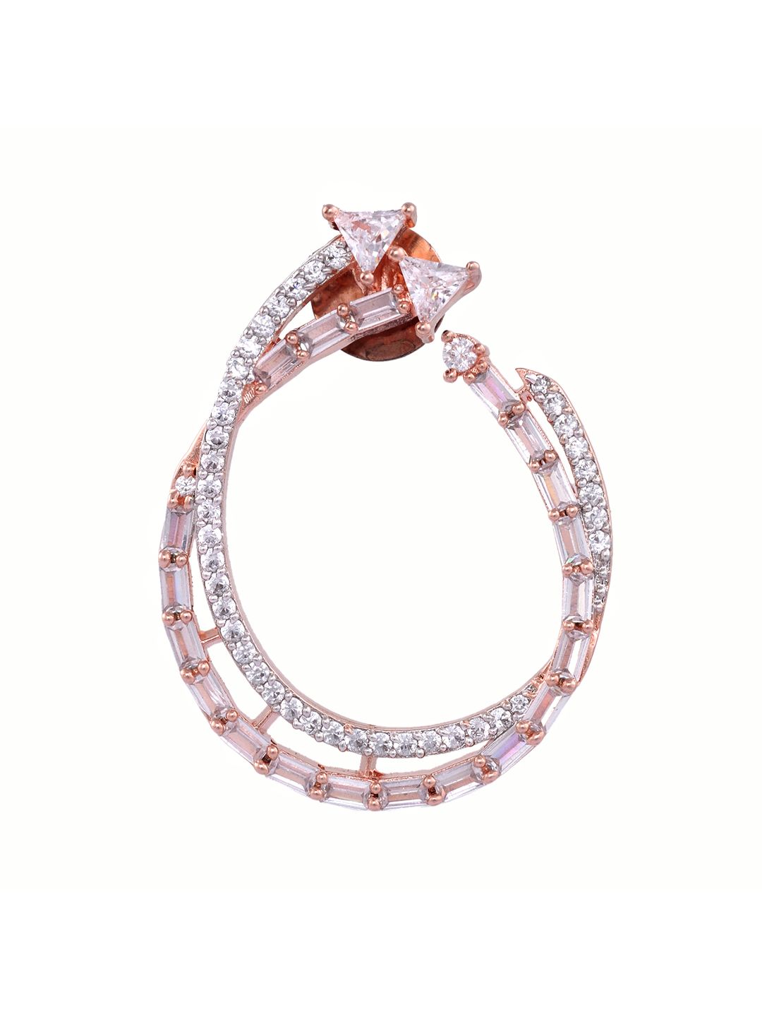 stylish party wear Rose Gold plated AD studded handcrafted Ear rings for girls & women