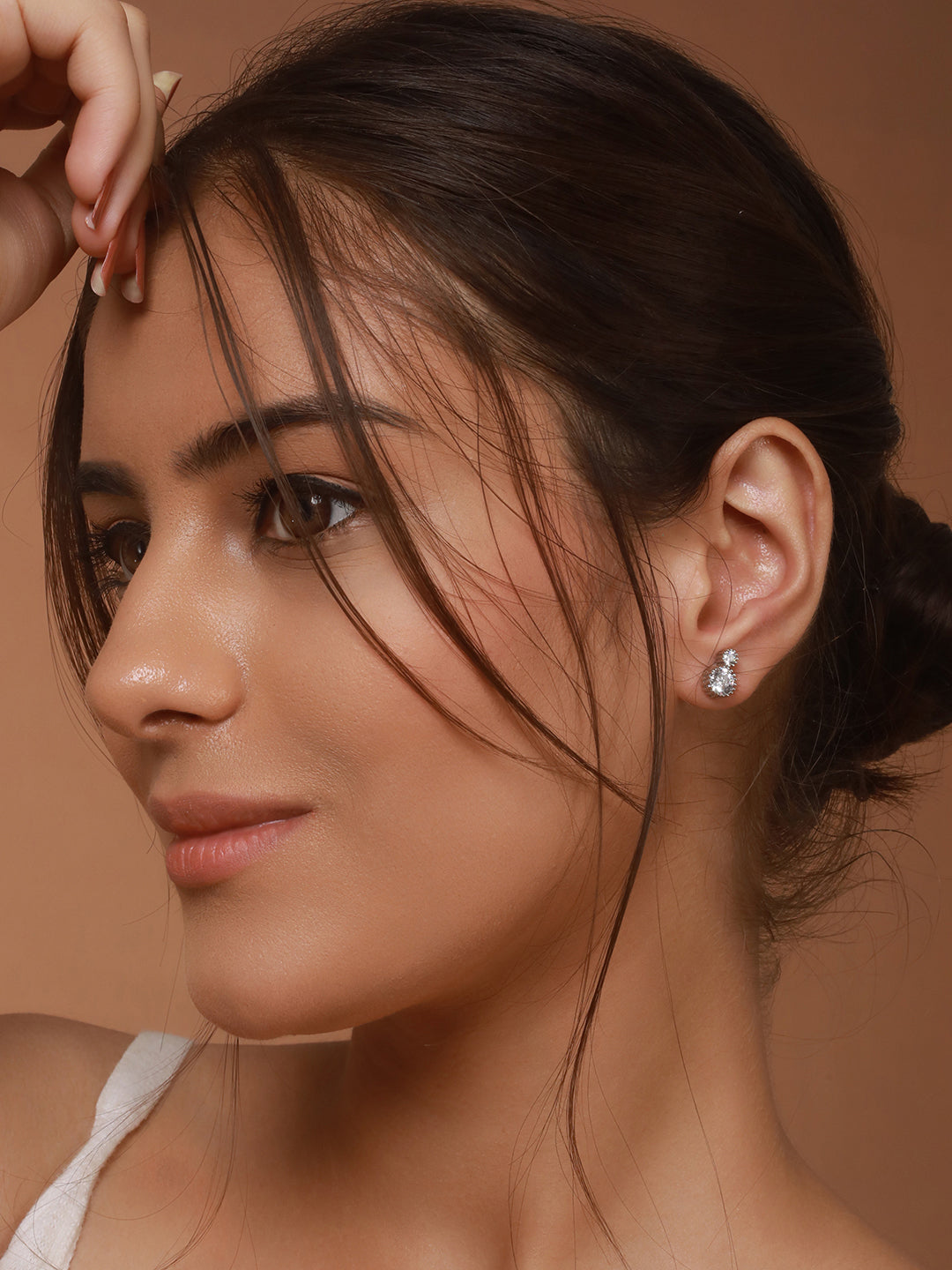 925 Sterling Silver Cubic Zirconia  Solitaire Studds Earrings