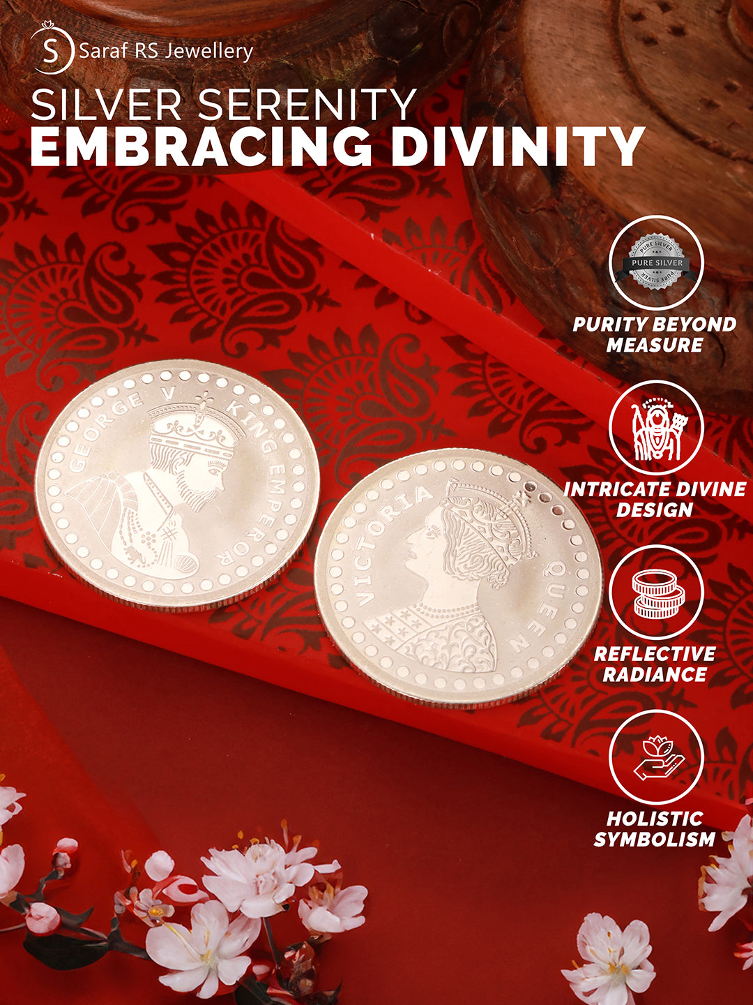 Queen Victoria Emperor George 20 gram 999 round Silver Coin