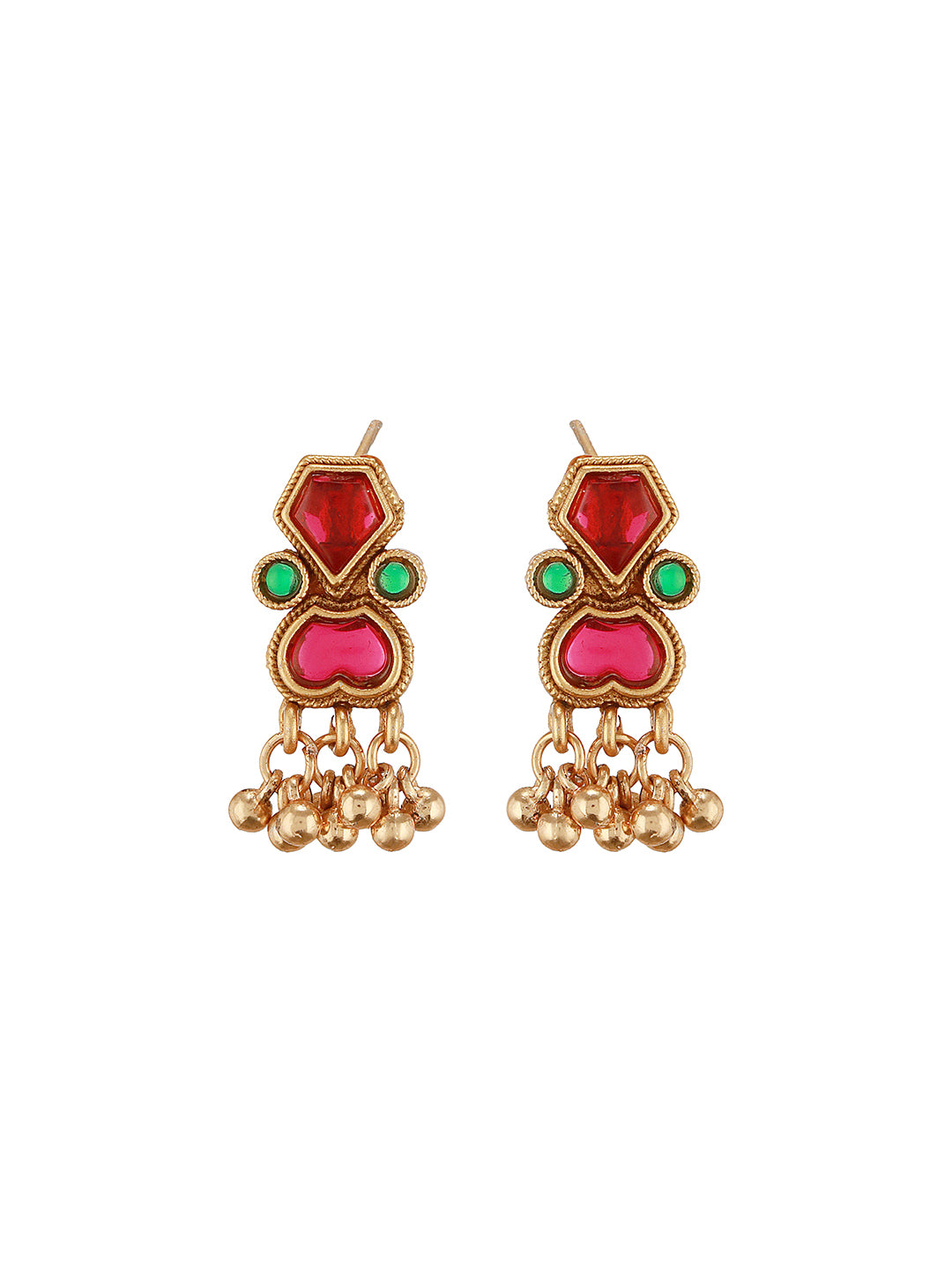 Gold Plated Enamelled  Invisible Chain Delicate Temple Goddess Lakshmi Pendant Minimal  Jewellery Set