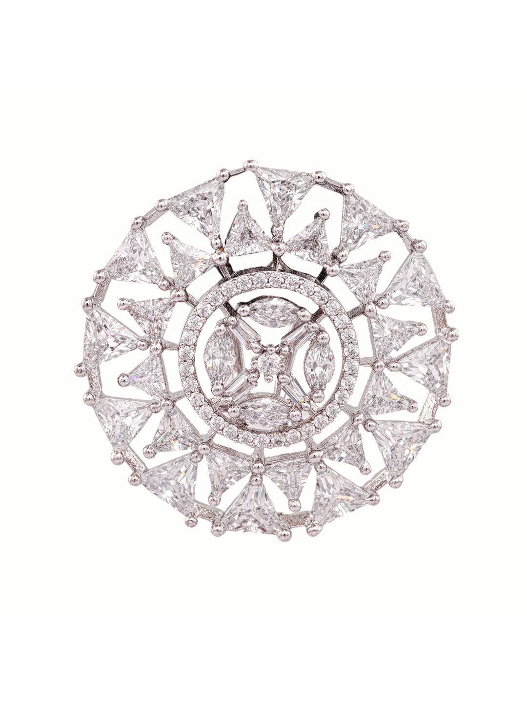 White Rhodium plated AD studded handcrafted Ear rings for girls & women