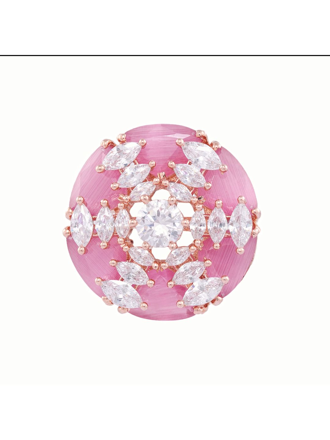 Rose Gold Pink AD studded handcrafted Ear Ring