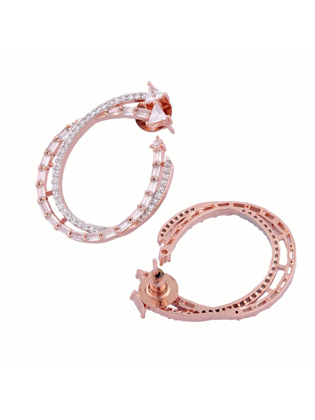 stylish party wear Rose Gold plated AD studded handcrafted Ear rings for girls & women