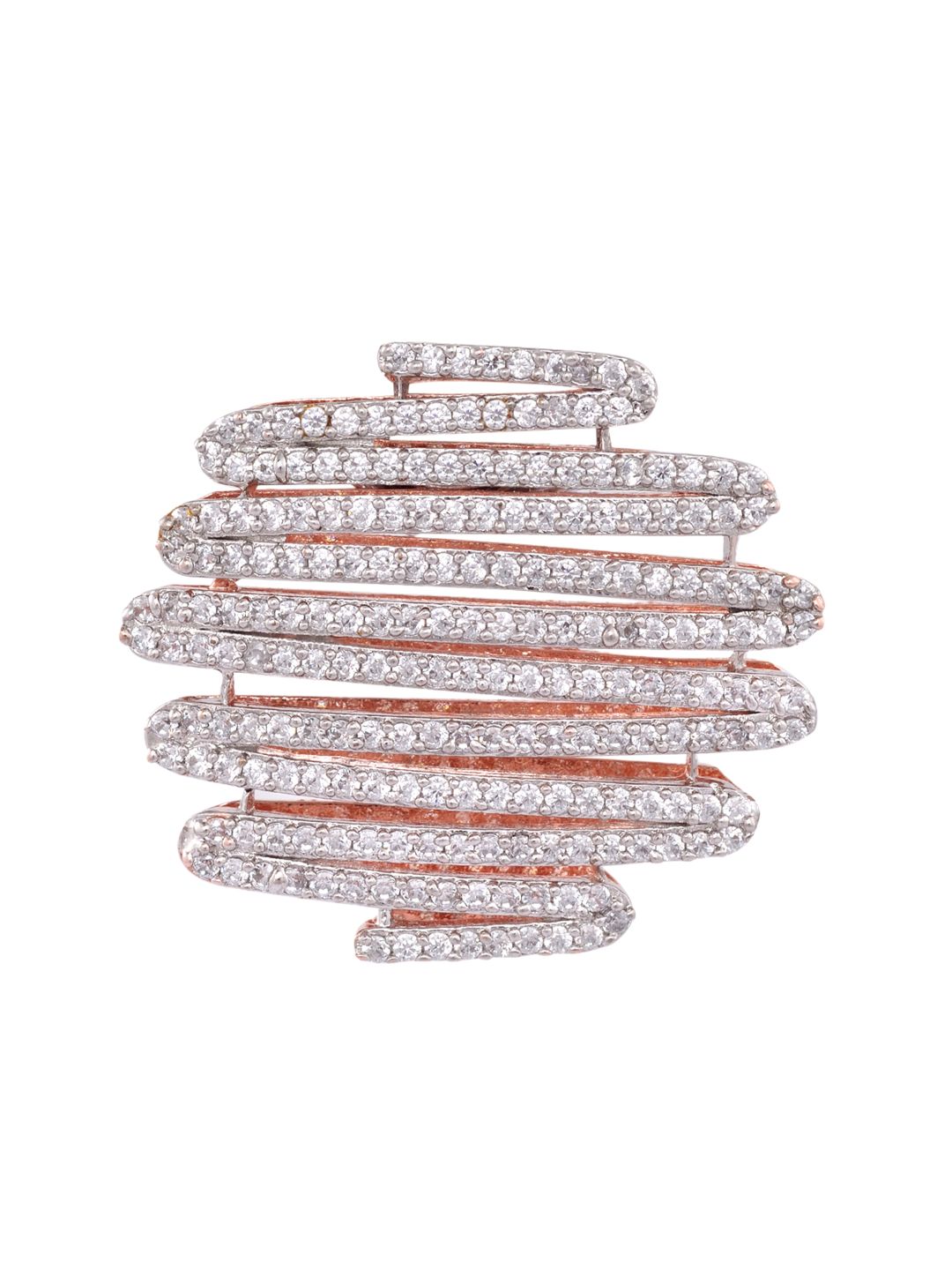 Rose Gold White AD studded handcrafted designer Ear Ring