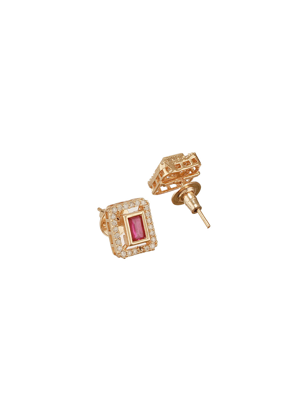 Gold Plated Ruby Red Kundan Studded Designer Locket Pendant Jewellery Set