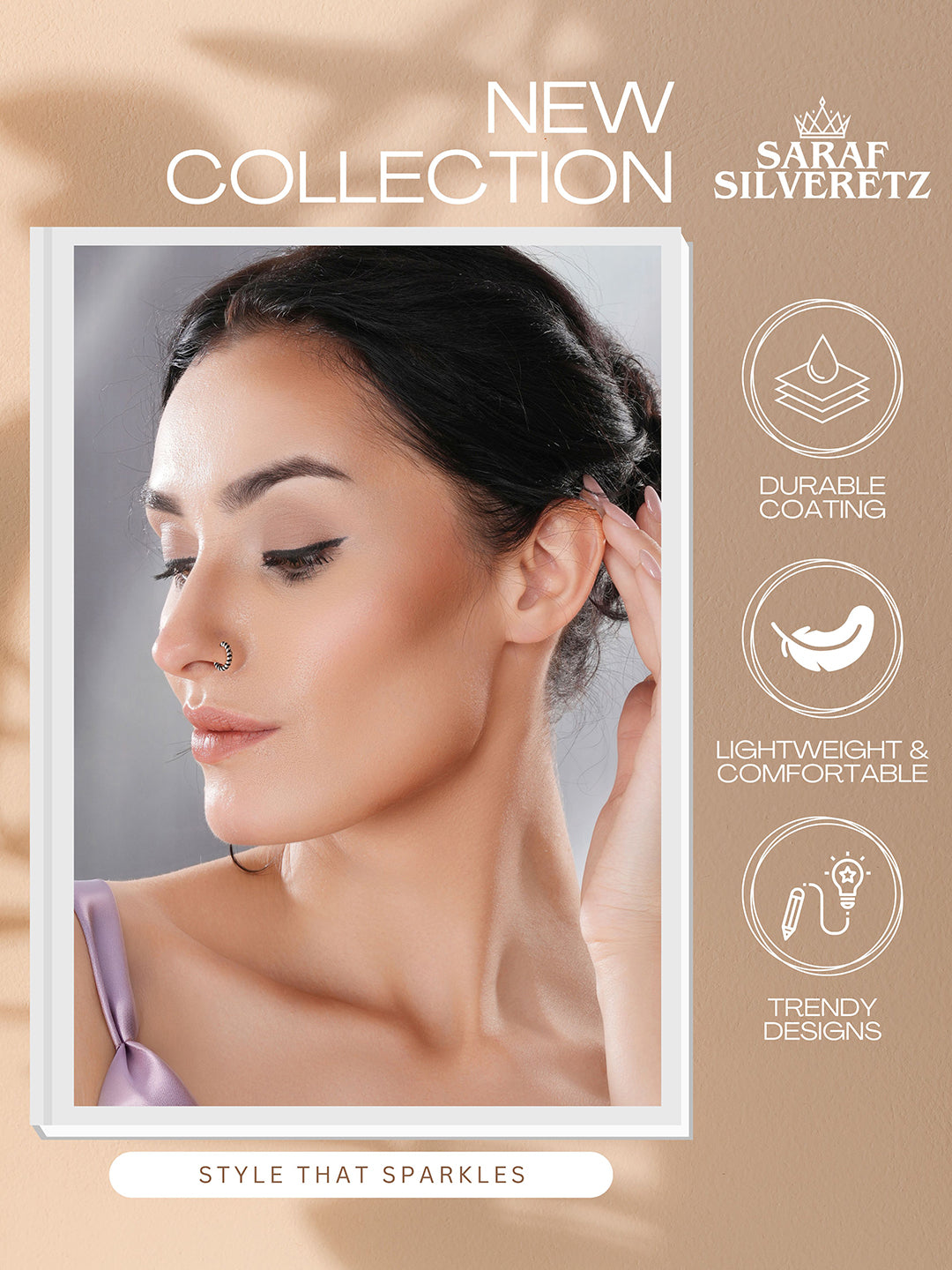 925 Sterling Silver Oxidised Hoop Bali Nose Ring