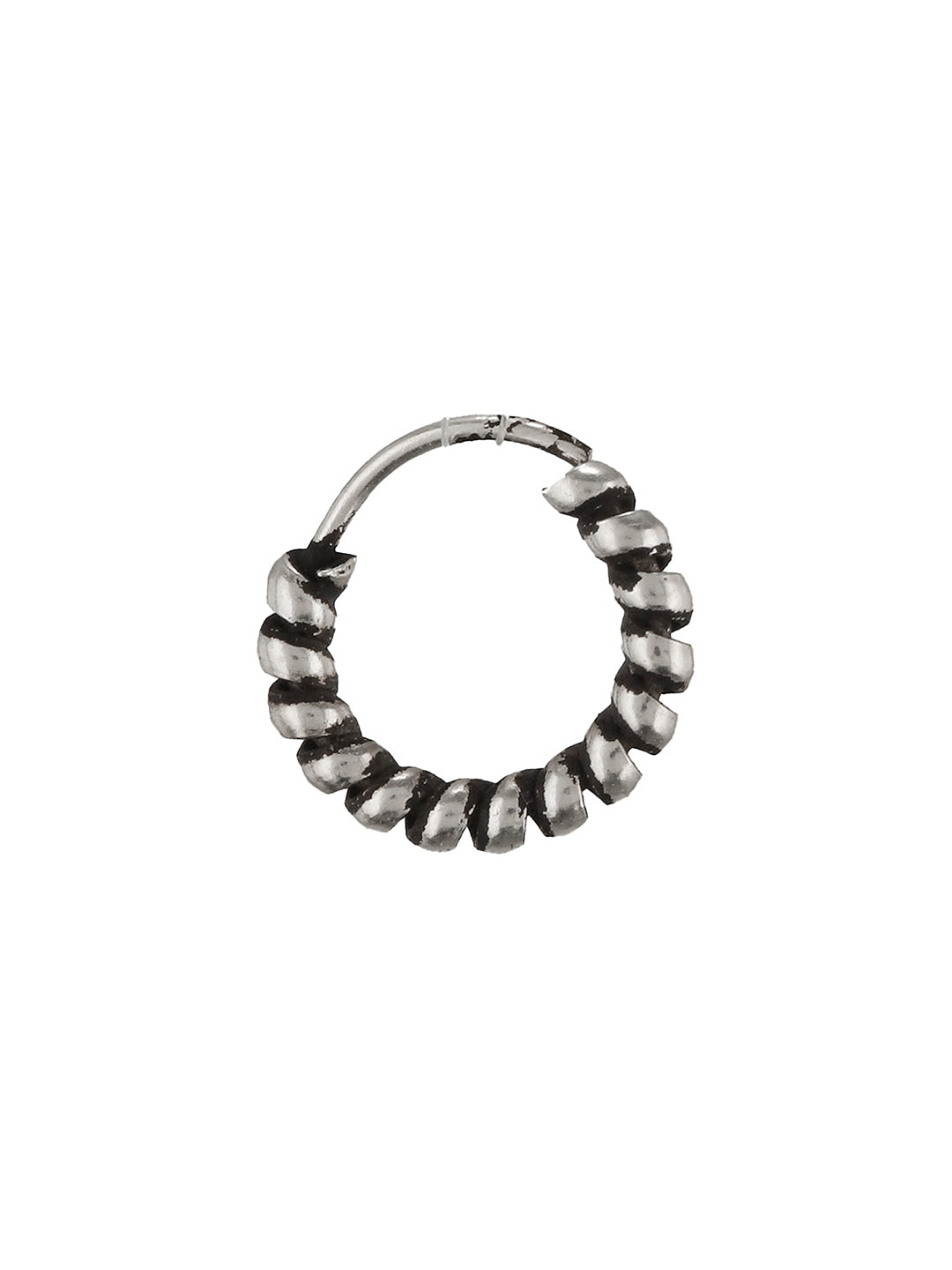 925 Sterling Silver Oxidised Hoop Bali Nose Ring