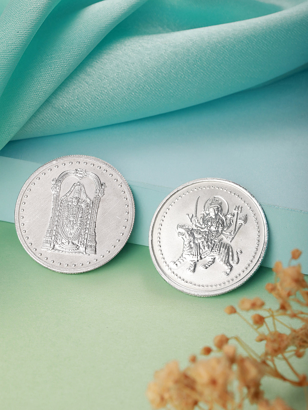 Tirupati Balaji & Maa sherawali each 10 gram 999 Round Silver Coin