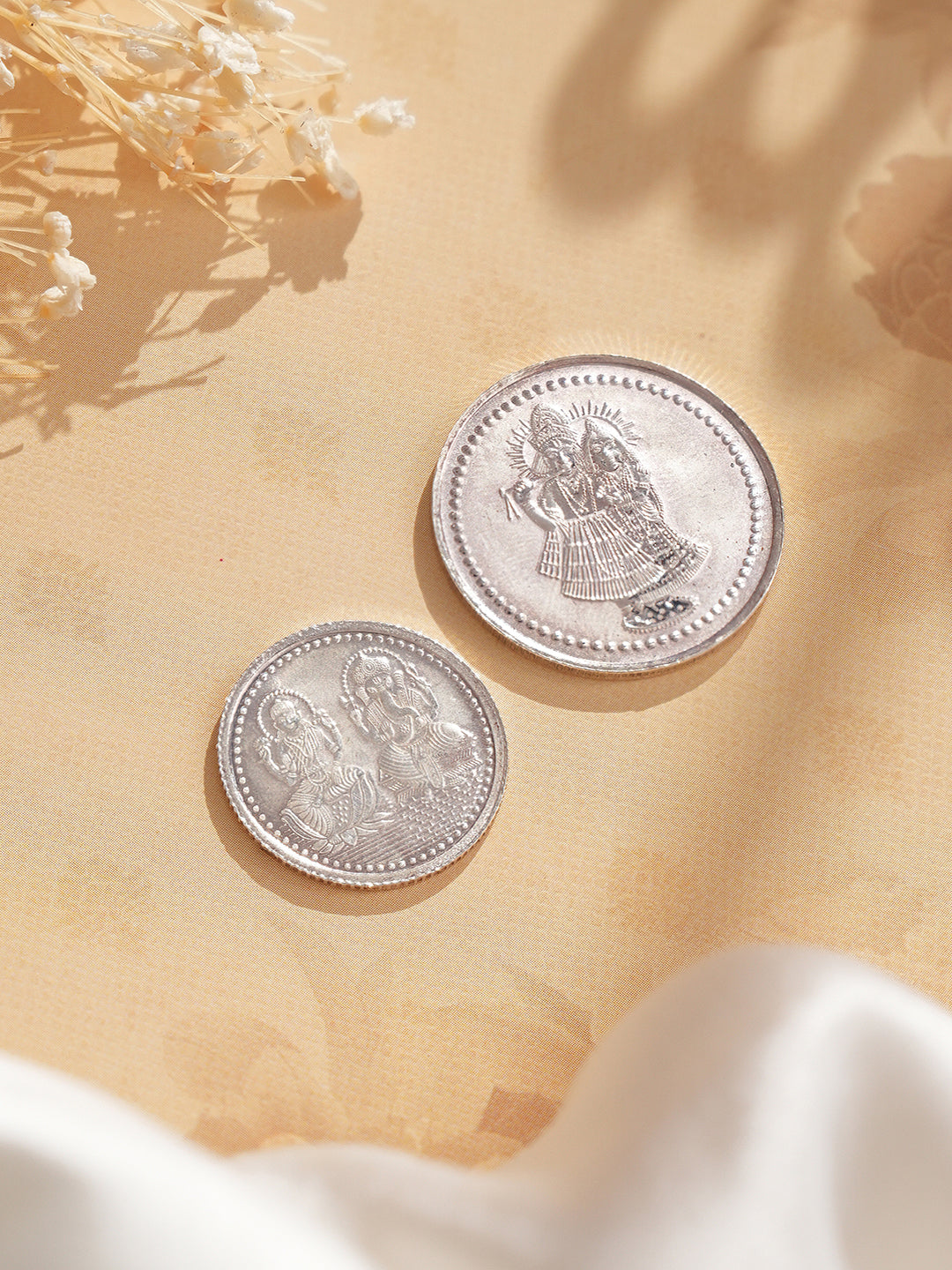 Enchanting Radhe Krishna 10 gram & Maa laxmi & Lord Ganesha 5 gram Silver Coin