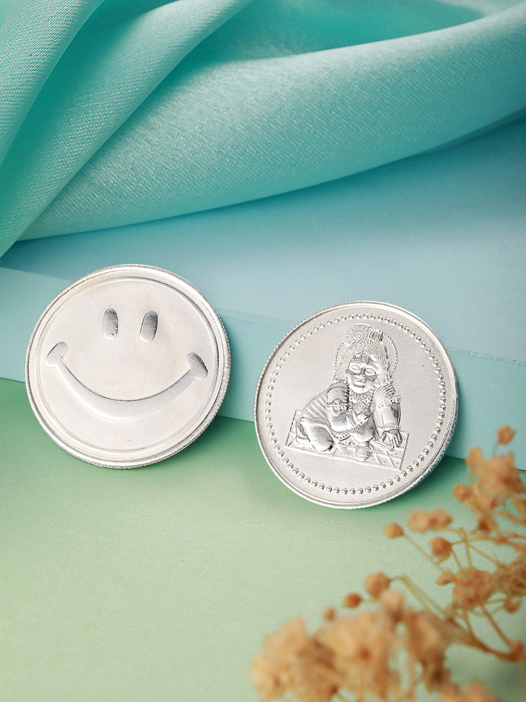 Laddu Gopal & Smiley each 10 gram 999 Round Silver Coin