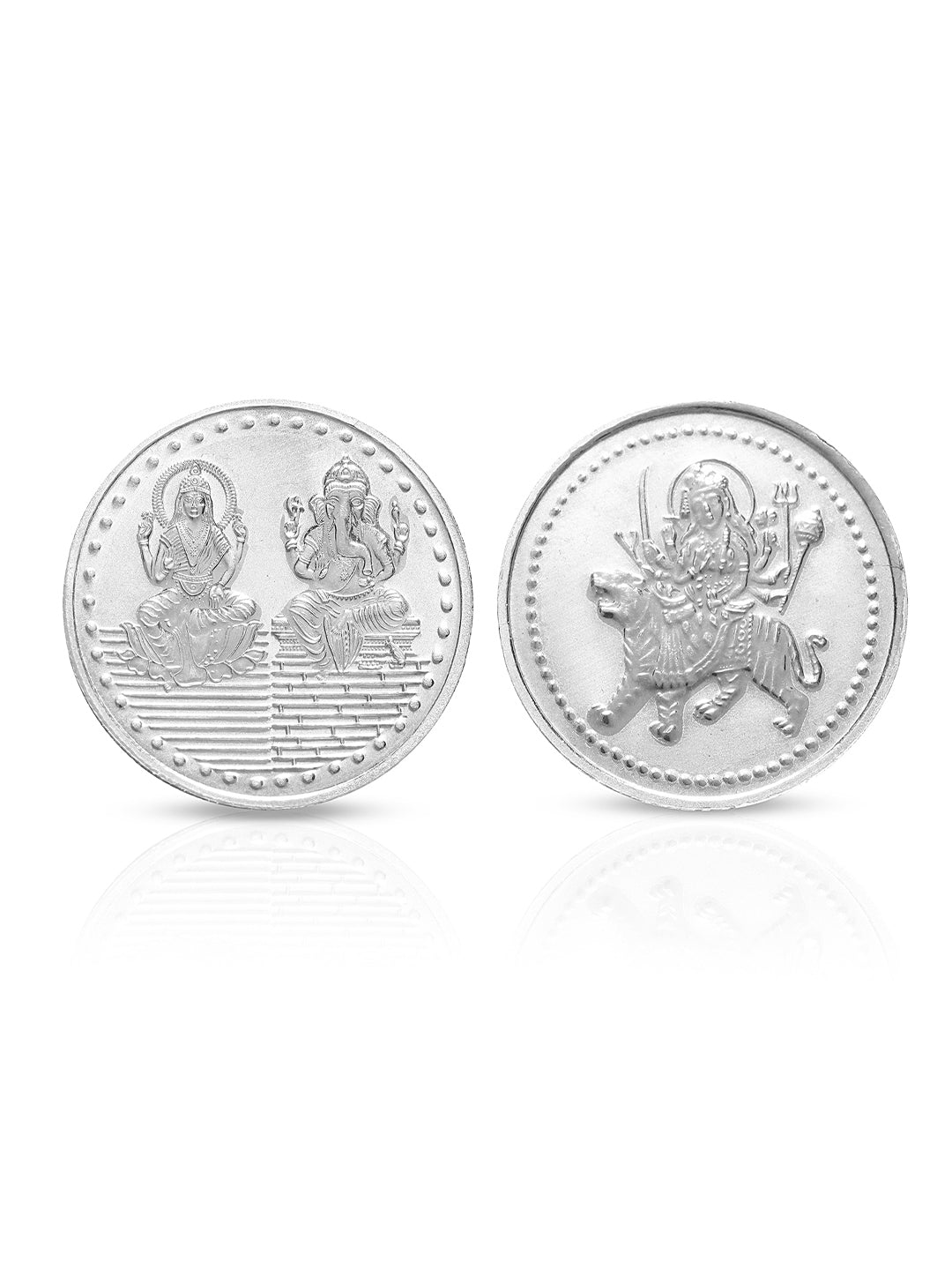 Laxmi Ganesh & Maa sherawali each 10 gram 999 Round Silver Coin
