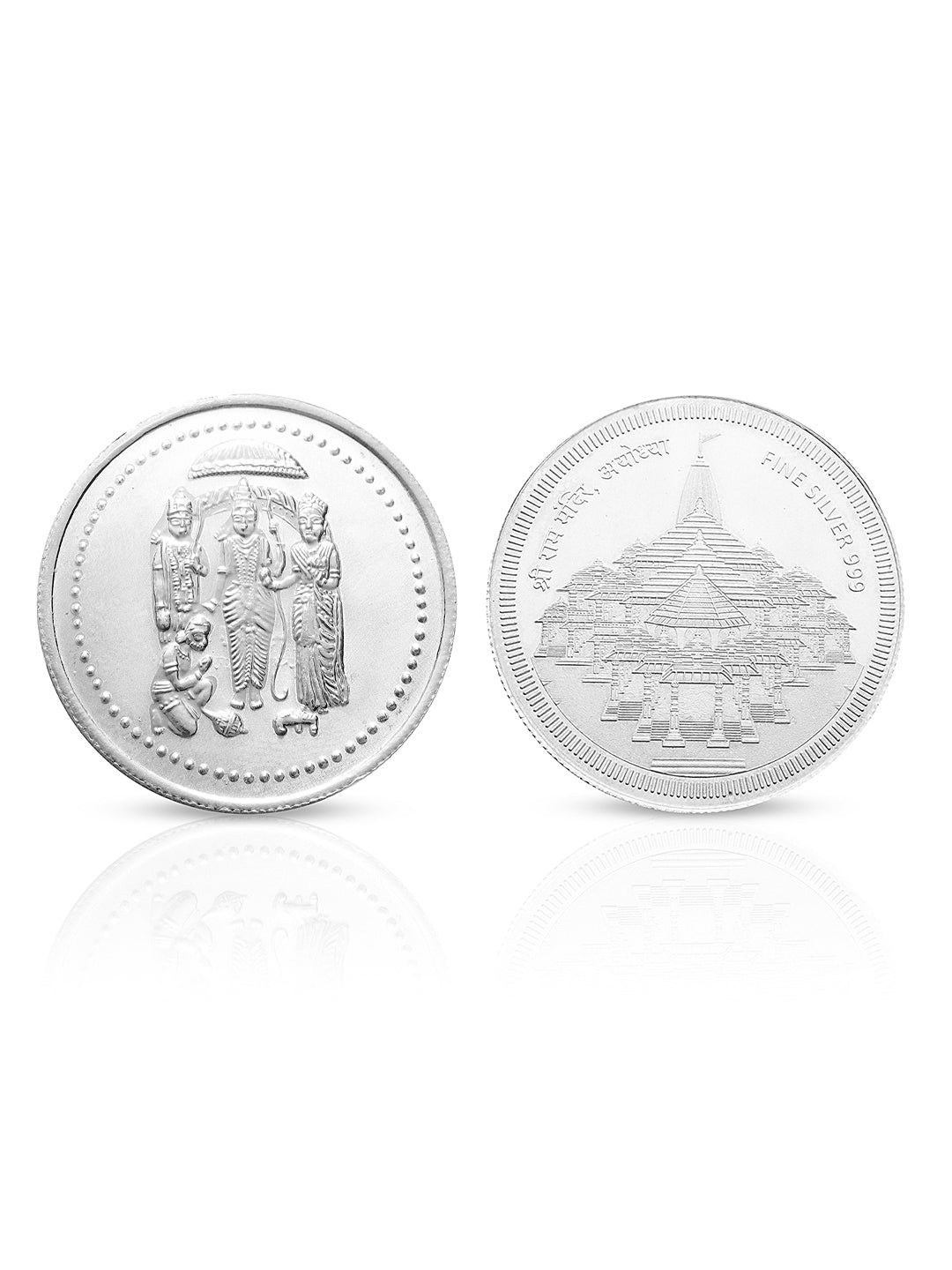Shri Ram Darbar &  Ayodhya Shri Ram Mandir Coin each 10 Grams 999 Silver