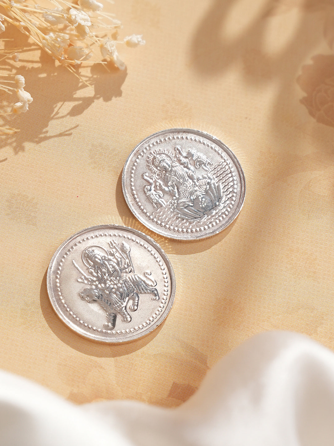 Shri Laxmi & Maa sherawali each 10 gram 999 Round Silver Coin